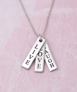 Live Love Laugh Pewter Necklace