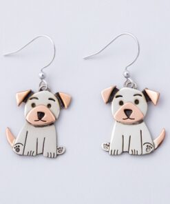 Handmade Floppy-Eared Dog Dangle Earrings