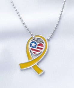 America in My Heart Yellow Ribbon Necklace