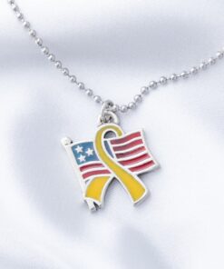 Flag & Yellow Ribbon Necklace