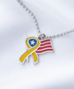 Supporting Our Troops Yellow Ribbon Necklace