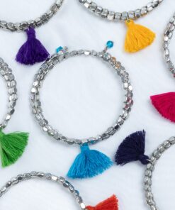 Taj Tassel Metal Bead Bracelet