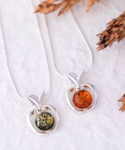 Sterling & Amber Apple Necklace