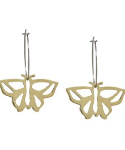 Mosaic Butterfly Brass Earrings