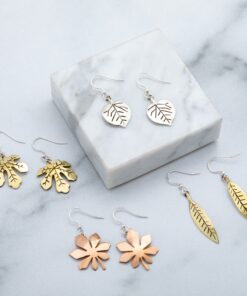 Falling Leaves Mixed Metal Earrings