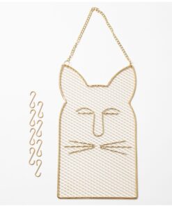 Cat Silhouette Metal Hanging Jewelry Organizer