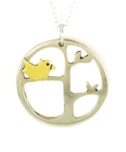 Momma Bird Mixed Metals Necklace
