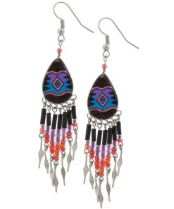 Colorful Ceramic Teardrop Chandelier Earrings