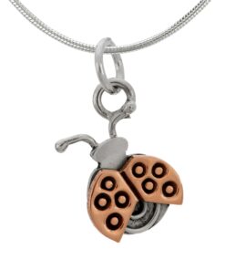 Cute Ladybug Sterling & Copper Necklace