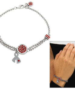 Diabetes Ribbon Pavé Bracelet