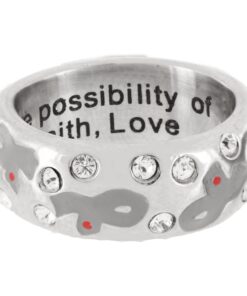 Diabetes Ribbon Swarovski Crystal Ring