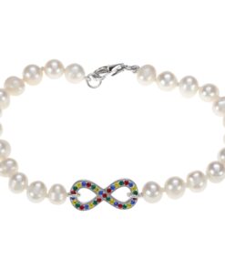 Infinite Hope Autism Ribbon Pearl & Sterling Bracelet