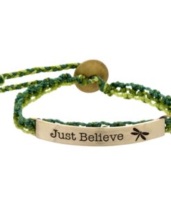 Just Believe Dragonfly Woven Bracelet