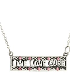 Live Love Cure Pink Ribbon Sterling Necklace