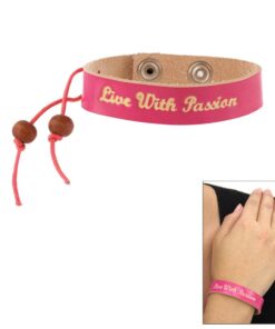Live with Passion Faux Leather Bracelet