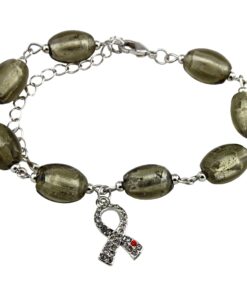 Murano Glass Diabetes Ribbon Bracelet