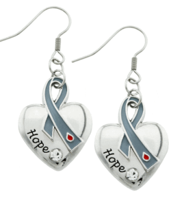 Diabetes Ribbon Heart Earrings!