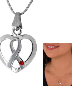 Diabetes Ribbon & Heart Necklace!