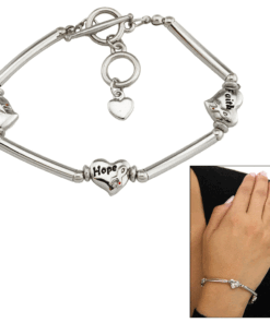 Faith Hope Love Diabetes Awareness Heart Bracelet!
