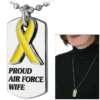 Proud Air Force Wife Yellow Ribbon Dog Tag Necklace