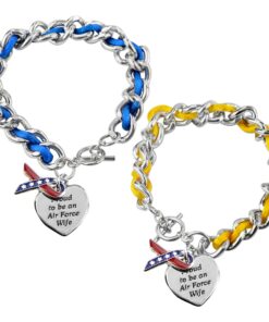 Proud to be an Air Force Wife Ribbon Charm Bracelet