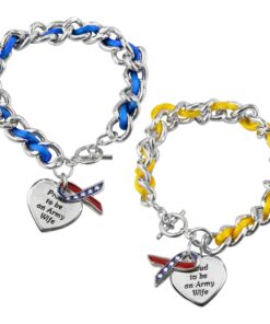 Proud to be an Army Wife Ribbon Charm Bracelet