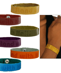 Recycled Leather Stand With Haiti Bracelet