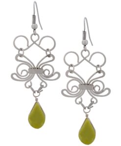 Swirl Teardrop Stone Earrings
